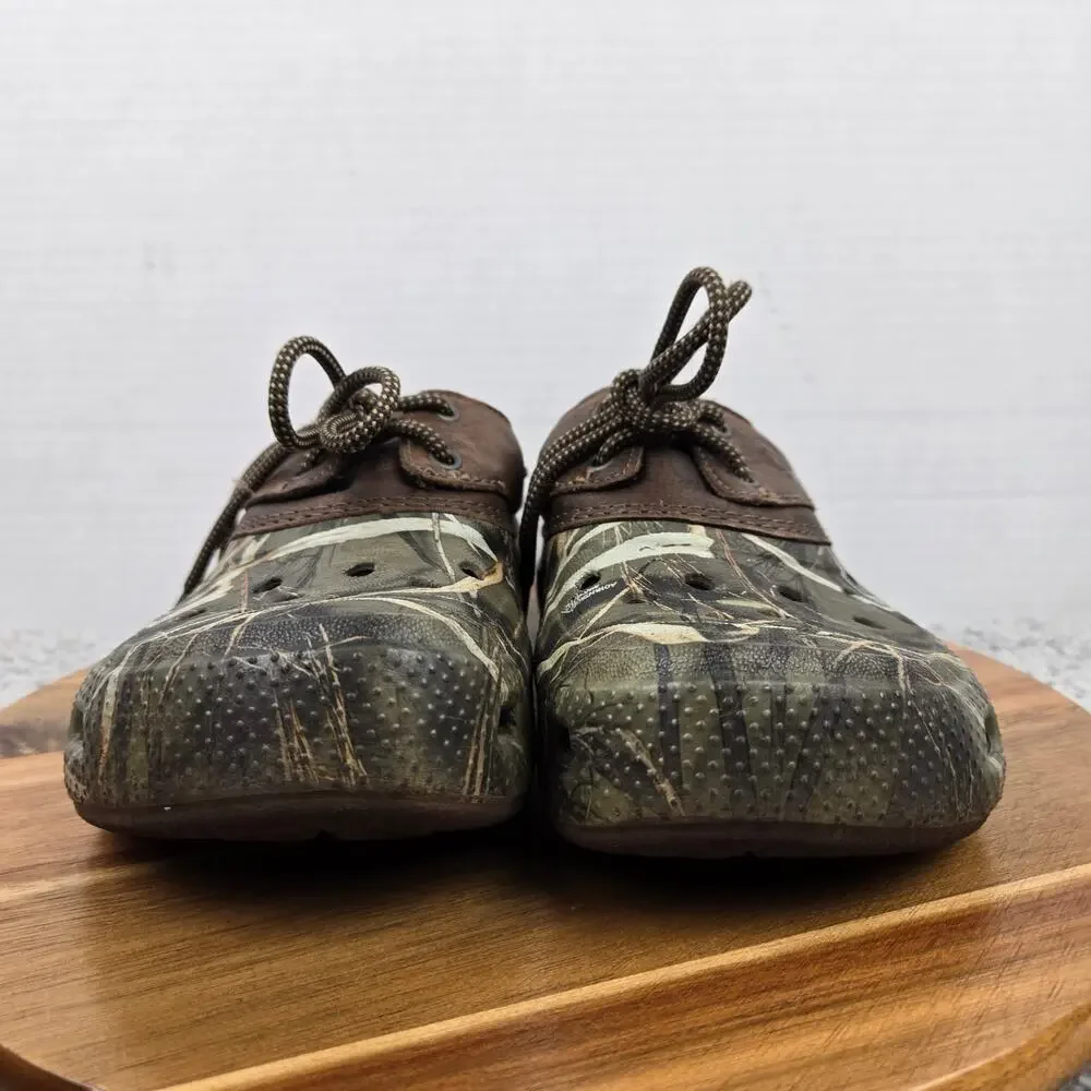 Crocs Mens 8 Camo Leather Islander Pitcrew Advantage Max-4 Realtree Comfort Clog